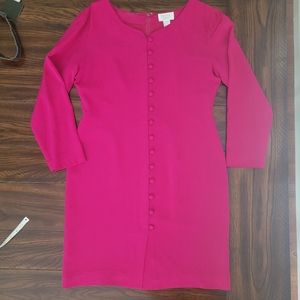 VTG Petite Sophisticate Silk Pink Dress 14P Lined Career Valentines Day